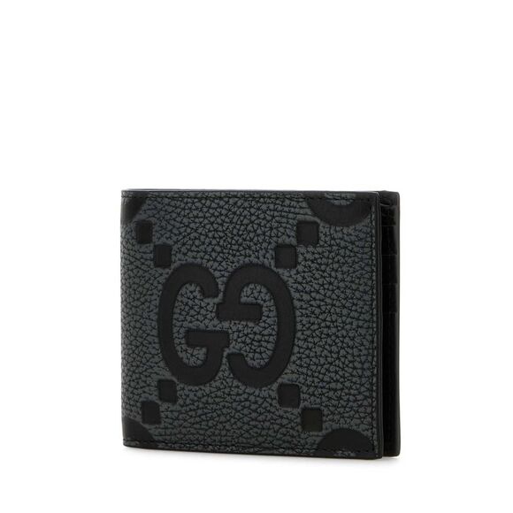Gucci Men Dark Grey Jumbo Gg Leather Wallet - Picture 2 of 2